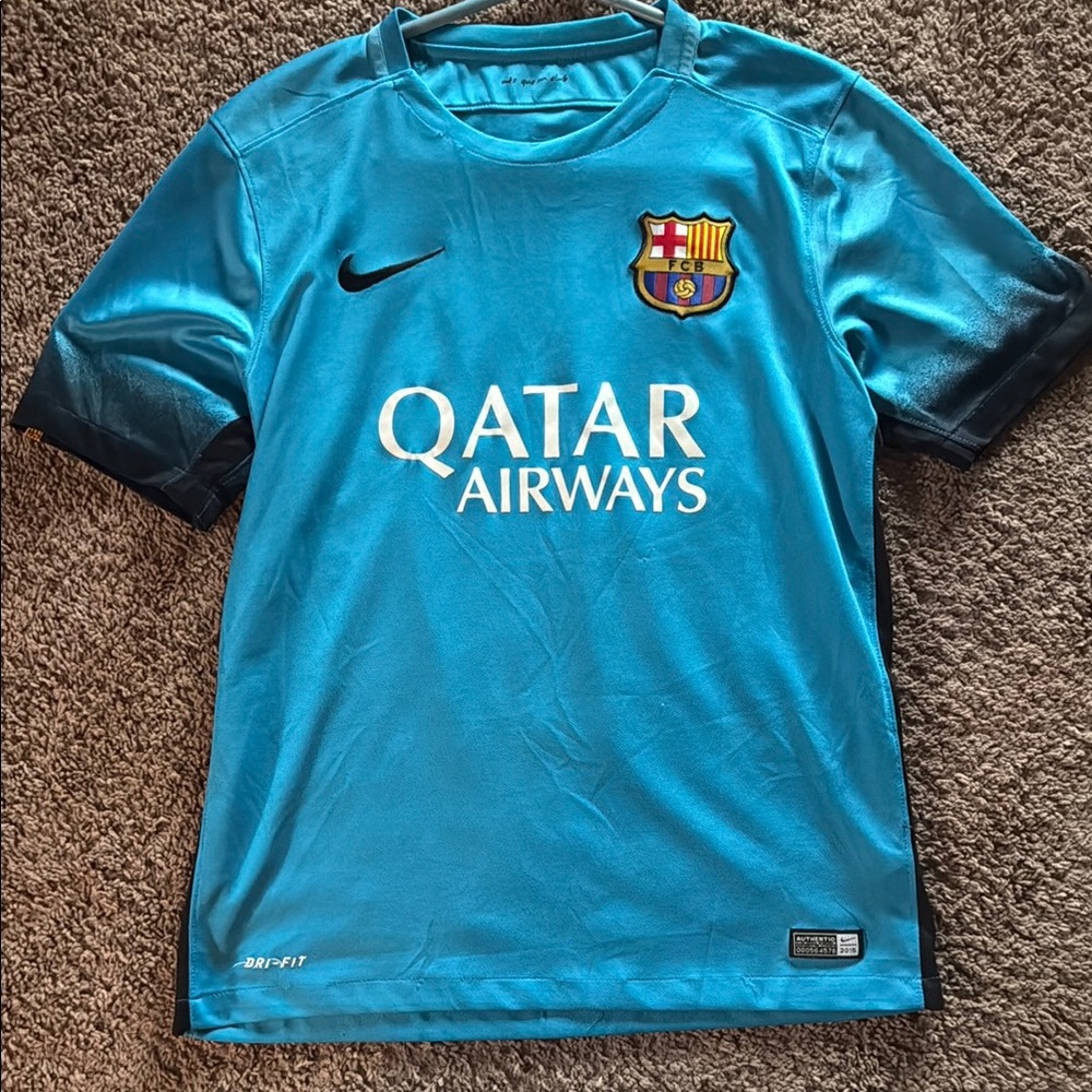 Nike Blue Soccer Jersey Athletic Performance Top